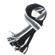 3Pcs Winter Scarf for Men Black Cotton Long Stylish Business Wear