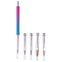 3Pcs Nail Art Brush Set Silver Purple Painting and Carving Nail Pens