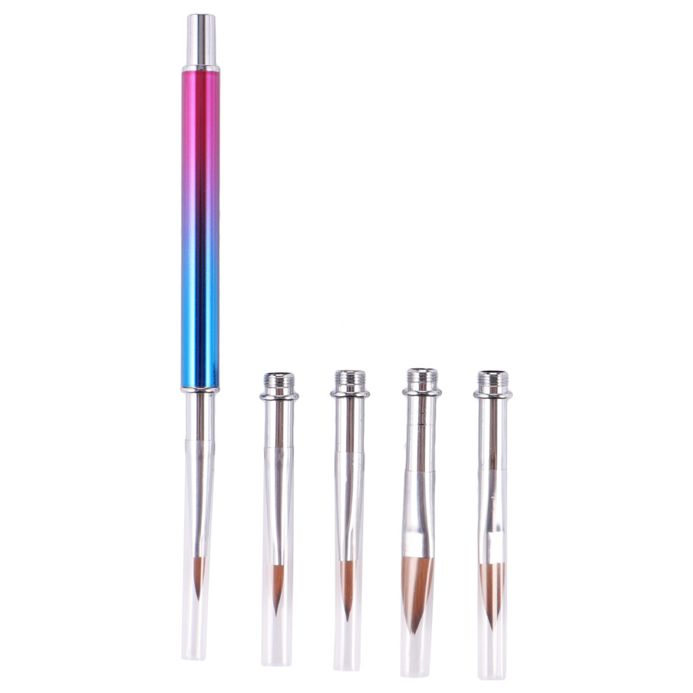 Vaguelly Silver/Purple 3Pcs Nail Art Brush Set Painting And Carving Nail Pens