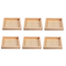 18Pcs Durable Wood Trays for Storage Beige