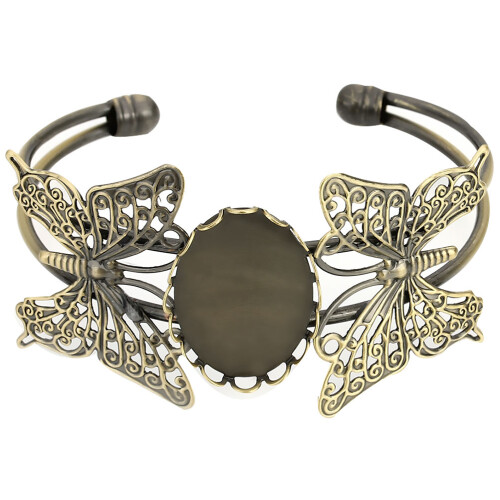 3St Gouden DIY Koperen Armband Basis Tijd Patch Bangle Dames