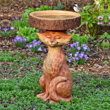 Mangeoires à Oiseaux en Résine Sculptée, Bain D'Oiseaux en Résine Sculptée, Artisanat en Plein Air, Décorations de Pelouse de Cour en Résine,
