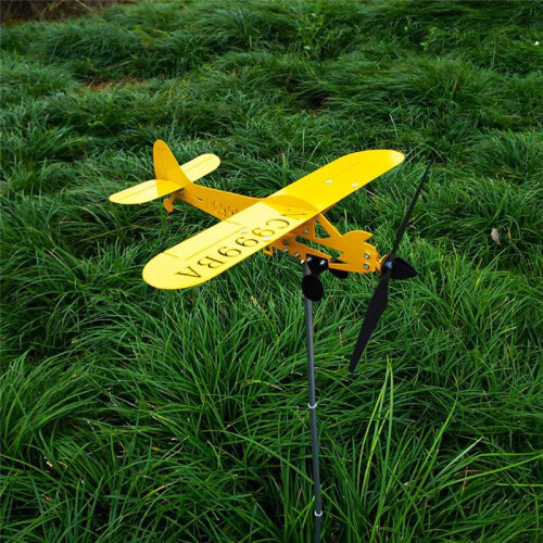 Whirligigs och Wind Spinners Flygplan Windmill Järn Wind Spinners Vindplan Skulpturer Spinners Flygplan Wind Spinners 2