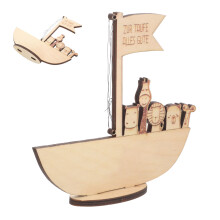4Stk Holzdekoration Baby Junge Girl Geschenk Beige