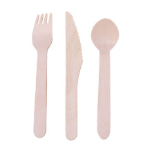 450Stk Holzbesteck Set Einweg Beige Löffel Gabel Messer Für Barbecue