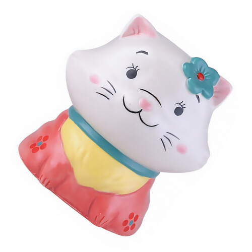 2Stk Katzen Design Keramik Besteckhalter Organizer Bunt