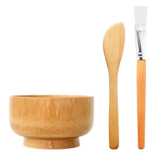 3Sets Kompaktes DIY Gesichtsmasken Set Holz Salon Zubehör Bunt