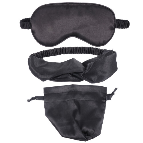 3Sets Schlafmaske Reisetasche Lila Mit Elastischem Haarband