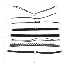 40Stk Schwarzer Damen Choker Halskette Spitze Verstellbar