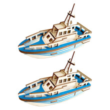 6Stk Pädagogisches 3D Holz Puzzle Modellspielzeug Blau