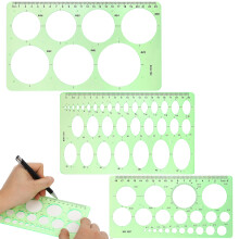 9Pièces Kit Règles Vert Modèles Variés Mesure