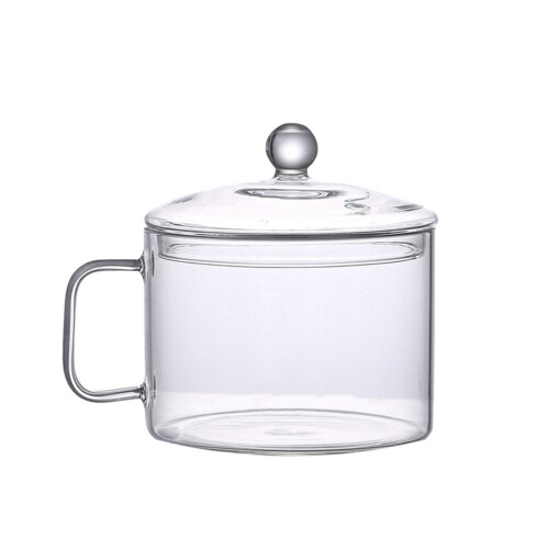 2Pcs Glass Cooking Pot Ergonomic Handle Multi-Use Noodle Bowl