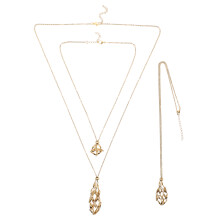 9Pièces Pendentifs Cage Cristal Dorés En Acier Inoxydable Pour
