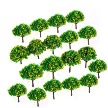 40Stk Landschaft Baum Modell Grün Gelb Mini Zugmodell Dekoration