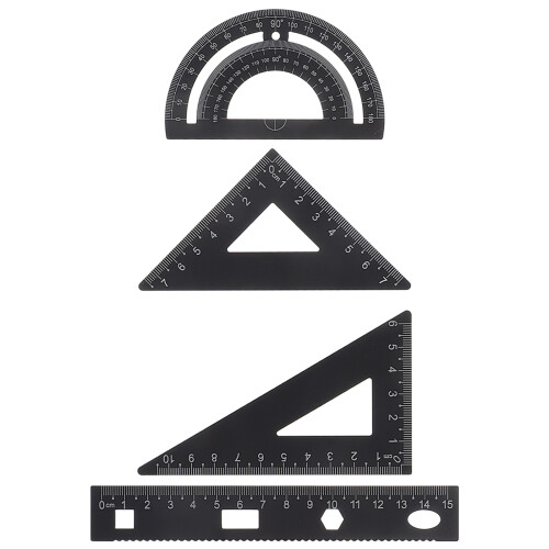 3Ensembles Kit Règles Triangles Noires Pratique Étudiant