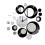 3Pcs Black Mirror Wall Clock Stickers 3D Acrylic DIY Wall Decoration 1