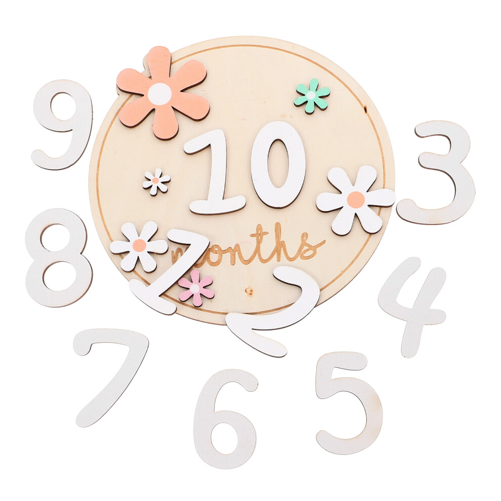 5Sets Wooden Baby Monthly Cards Assorted Color Newborn Signs Aboofan