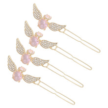 4Pcs Alloy Rhinestone Wings Hairpins Assorted Color Bridal Accessories