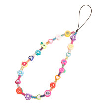 2Stk Phone Lanyards Aus Polymer Clay Multicolor Für Handy Schlüssel