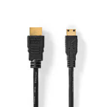 High Speed HDMI Kabel mit Ethernet | HDMI Stecker | HDMI Mini Stecker | 4K@30Hz | 10.2 Gbps | 2.00 m | Rund | PVC | Schwarz | Box