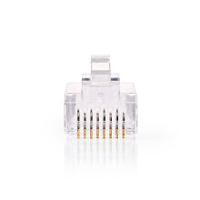 RJ45 Stecker | Männlich | Massiv UTP CAT6 | Gerade | Vergoldet | 10 Stk. | PVC | Transparent | Schachtel