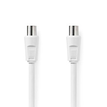 Koaxialkabel | IEC (Koax) Stecker | IEC (Koax) Buchse | Vernickelt | 90 dB | 75 Ohm | Doppelt geschirmt | 2,00 m | Rund | PVC | Weiß | Box