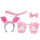 3Ensembles Accessoires Cosplay Rose : Oreilles, Queue Et 1
