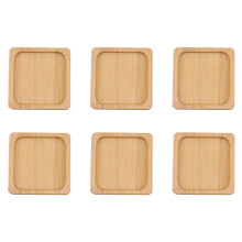 12Pièces Plateau De Rangement Bambou Khaki Pour Succulentes