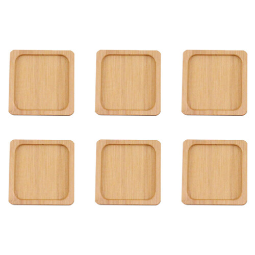 12Pièces Plateau De Rangement Bambou Khaki Pour Succulentes