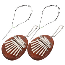 8Sets Coffee Sapele Wood Finger Piano 8-Key Mini Kalimba Portable