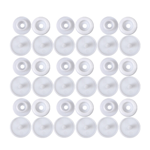 300Sets White Plastic Snap Buttons Resin Fasteners for Clothing Use