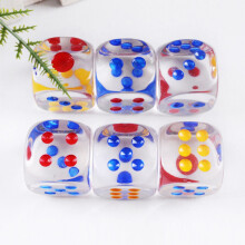 Dados Gigantes de 25 Mm con Puntos de Colores, Dados Transparentes de 6 Caras, Divertidos Dados de Juego de Seis Caras para Farkle, Otros Juegos de