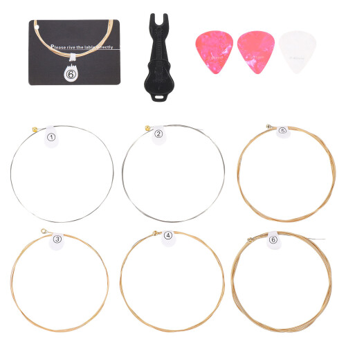 3Sets Folk Guitar Strings Kit Practical Replacement Tool for Guitar