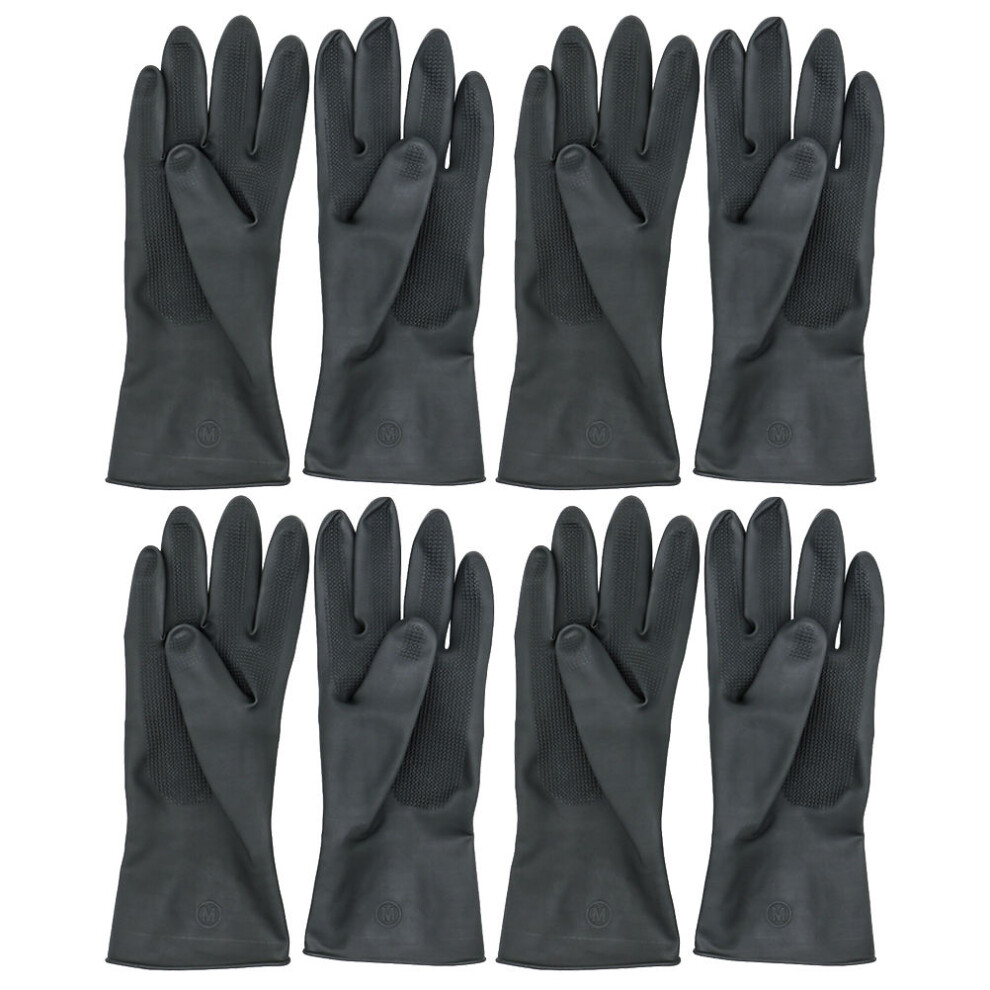 Aboofan 12Pairs Waterproof Black Rubber Gloves Heavy Duty Salon Hair Coloring