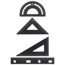 3Sets Duurzame Zwarte Stationery Set Met Ruler En Protractor