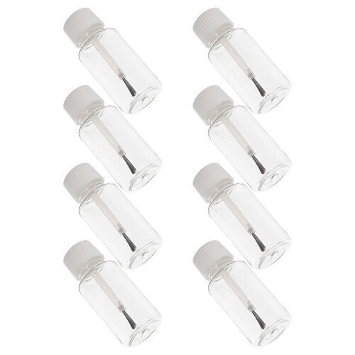 40Pièces Bouteilles Blanches Vernis Ongles Réutilisables Brosse
