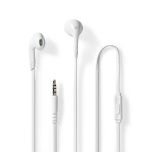 Kabel -Kopfhörer | 3,5 mm | Kabellänge: 1,20 m | Invided Mikrofon | Volumensteuerung | Weiß