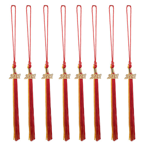 8Stk Abschluss Accessoires Quasten Mit 2021 Anhänger, Polyester