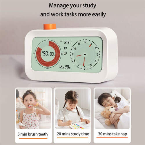 Digital Productivity Visual Clock Digital Visual Count /Down Function Alarm Calendar Display Clock Sound Reminder Kids 1