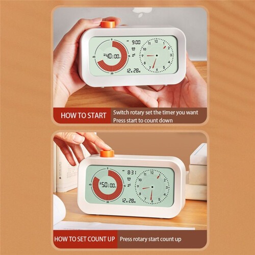 Digital Productivity Visual Clock Digital Visual Count /Down Function Alarm Calendar Display Clock Sound Reminder Kids 2