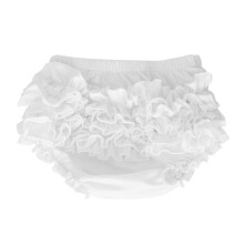 3Pcs Baby Girl White Cotton Panties Lace Back Diaper Bloomers