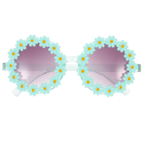 4Pièces Lunettes Fleurs Vertes Accessoires De Soirée