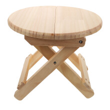 2Pcs Sturdy Wood Stool Low Height Non-Skid Round Footstool for Home