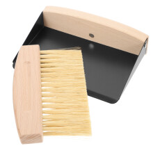 5Sets Compact Black Desktop Cleaning Broom with Mini Dustpan