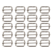 40Pcs Silver Iron Sliding Buckle Rollers for Pet Collars and Belts