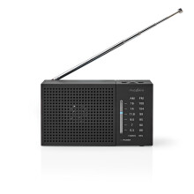 FM -Radio | Tragbares Design | AM / fm | Batterie betrieben | Analog | 1,5 w | Schwarzer weißer Bildschirm | Bluetooth | Kopfhörerbuchse | Schwarz