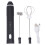 3Pièces Batteur Électrique Noir Ajustable Mini Usage Cuisine 1