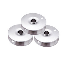 6Stk Metall-Nähmaschinen-Bobbins, Eisen, Mit Einfädelschlitz, Silber