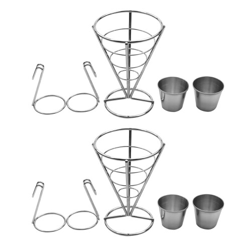 4Sets Silberne Snacksständer Für , Chips Und Hähnchen