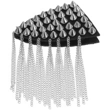 3Pcs Silver Alloy Tassel Epaulettes Shoulder Badge for Uniform Decor